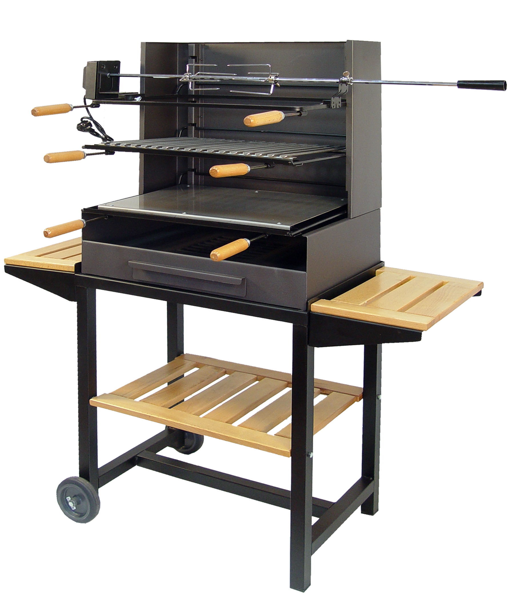 Barbecue / Plancha / Rotissoire sur roulette 72cm